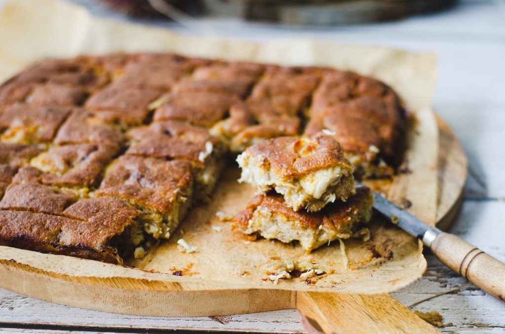 Corte de la empanada de raia