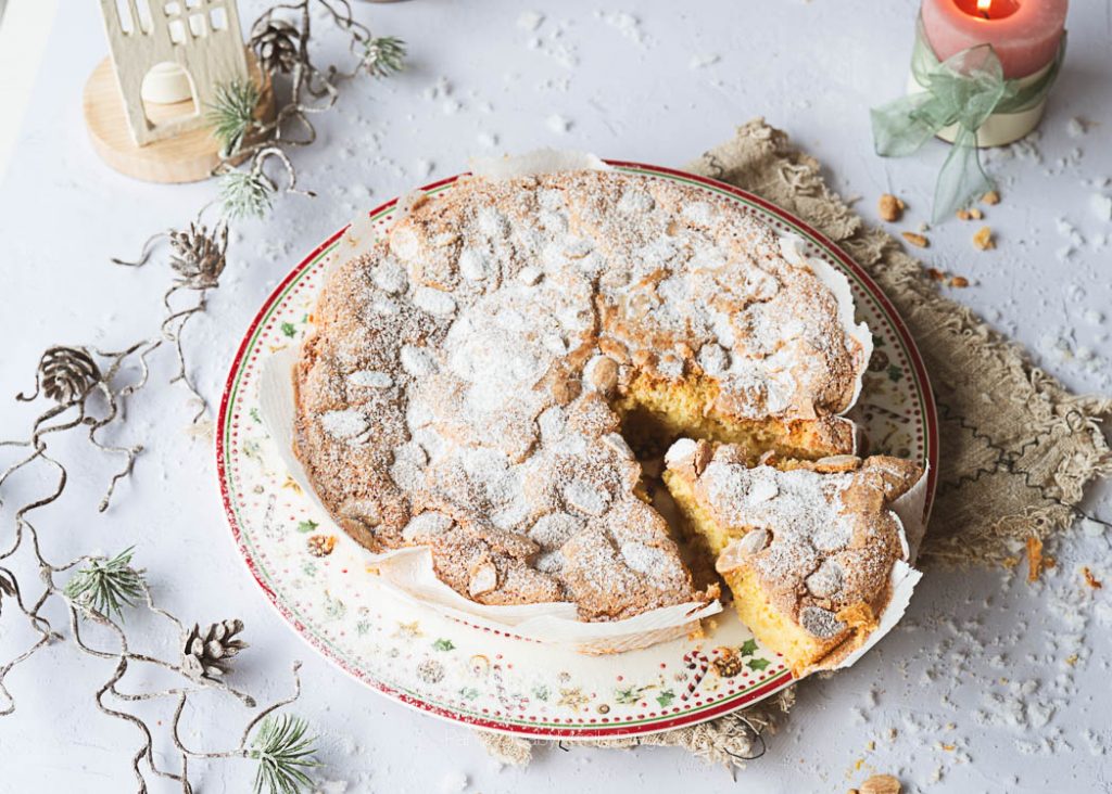 Vista cenital de la tarta navideña