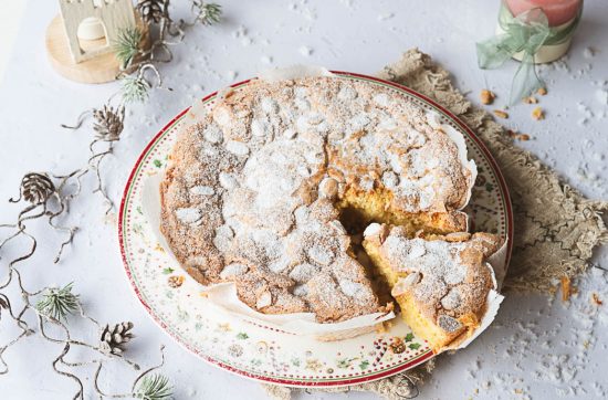 Vista cenital de la tarta navideña