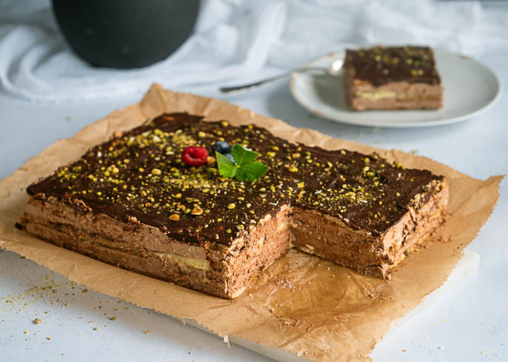 Tarta de chocolate y galletas